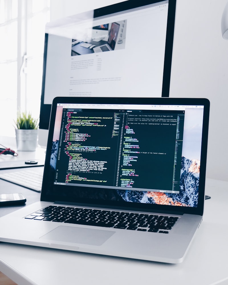 Source code open on a developer laptop